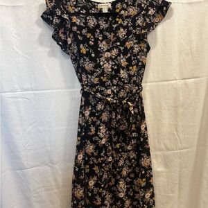 Floral Black Dress | Medium